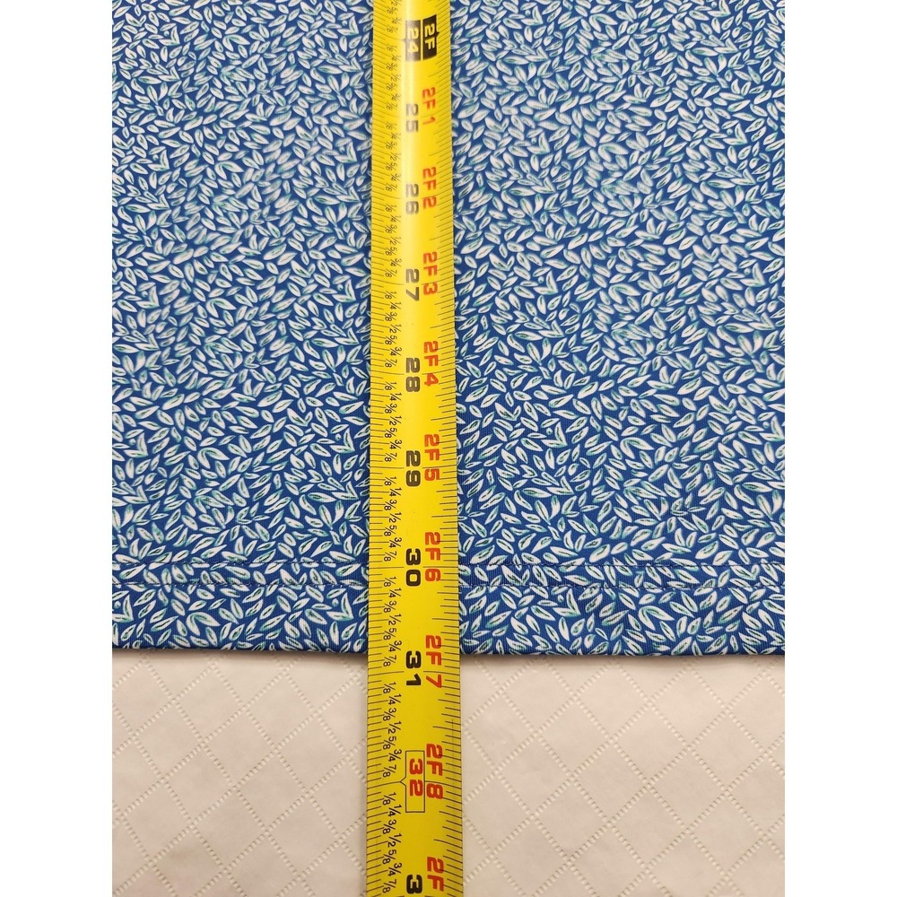 Maelreg Polo Shirt Mens 2XL Blue Leaf Print Golf Performance Stretch Lightweight - Picture 5 of 9